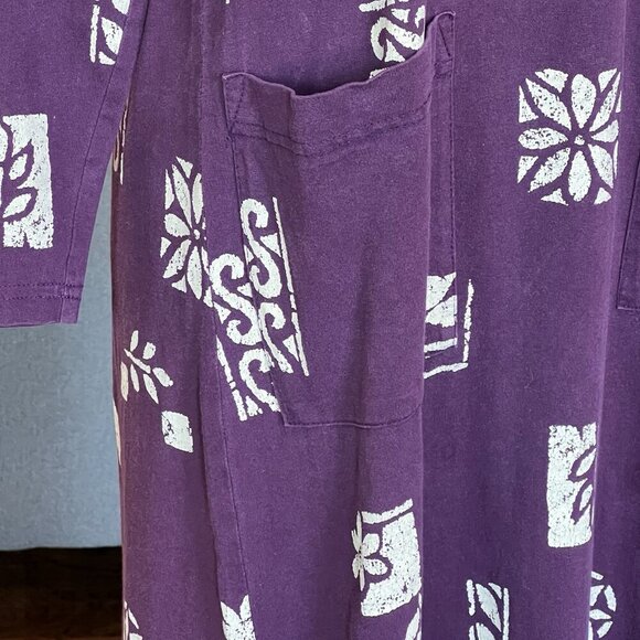 VTG Donna Maxi House Dress Women’s Size Small Pockets Purple Oversized Lounge - Picture 5 of 13